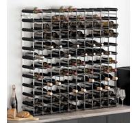 Lumanois Botellero para 120 Botellas Madera Maciza de Pino Negro,Mobiliario,Armarios y Almacenamiento,Botelleros,17.26kg-325917
