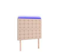 Lumanois Cabecero con Luces LED Cuero sintético Capuchino 90x5x118/128cm,Cabeceros y pies de Cama,10.63kg-3122507