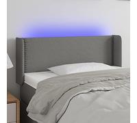 Lumanois Cabecero con Luces LED de Tela Gris Oscuro 93x16x78/88 cm,Mobiliario,Cabeceros y pies de Cama,7.23kg-3123079