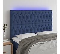 Lumanois Cabecero con Luces LED Tela Azul 160x7x118/128 cm,Mobiliario,Cabeceros y pies de Cama,19.9kg-3122772