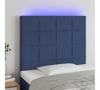 Lumanois Cabecero con Luces LED Tela Azul 80x5x118/128 cm,Mobiliario,Cabeceros y pies de Cama,9.78kg-3122404
