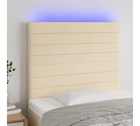 Lumanois Cabecero con Luces LED Tela Crema 80x5x118/128 cm,Mobiliario,Cabeceros y pies de Cama,9.88kg-3122543