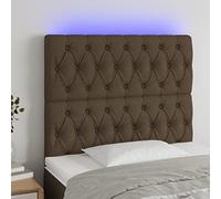 Lumanois Cabecero con Luces LED Tela marrón Oscuro 100x7x118/128 cm,Mobiliario,Cabeceros y pies de Cama,11.93kg-3122753