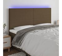 Lumanois Cabecero con Luces LED Tela marrón Oscuro 160x5x118/128 cm,Mobiliario,Cabeceros y pies de Cama,19.3kg-3122153