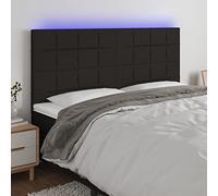 Lumanois Cabecero con Luces LED Tela Negro 180x5x118/128 cm,Mobiliario,Cabeceros y pies de Cama,20.3kg-3122440