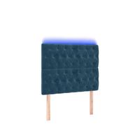 Lumanois Cabecero con Luces LED Terciopelo Azul Oscuro 100x7x118/128 cm,Cabeceros y pies de Cama,11.48kg-3122806