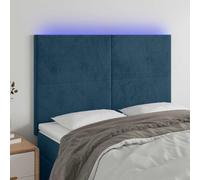 Lumanois Cabecero con Luces LED Terciopelo Azul Oscuro 144x5x118/128 cm,Mobiliario,Cabeceros y pies de Cama,18kg-3122196