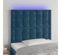 Lumanois Cabecero con Luces LED Terciopelo Azul Oscuro 80x5x118/128 cm,Mobiliario,Cabeceros y pies de Cama,9.48kg-3122892