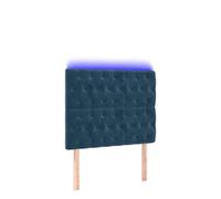 Lumanois Cabecero con Luces LED Terciopelo Azul Oscuro 90x7x118/128 cm,Cabeceros y pies de Cama,10.88kg-3122800