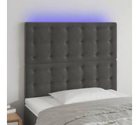 Lumanois Cabecero con Luces LED Terciopelo Gris Oscuro 100x5x118/128 cm,Mobiliario,Cabeceros y pies de Cama,11.13kg-3122901