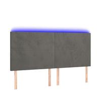 Lumanois Cabecero con Luces LED Terciopelo Gris Oscuro 200x5x118/128 cm,Cabeceros y pies de Cama,22.1kg-3122211