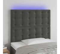 Lumanois Cabecero con Luces LED Terciopelo Gris Oscuro 90x5x118/128 cm,Mobiliario,Cabeceros y pies de Cama,10.43kg-3122895