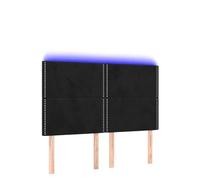 Lumanois Cabecero con Luces LED Terciopelo Negro 144x5x118/128 cm,Cabeceros y pies de Cama,18.1kg-3122334