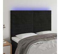 Lumanois Cabecero con Luces LED Terciopelo Negro 144x5x118/128 cm,Mobiliario,Cabeceros y pies de Cama,18kg-3122614