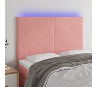 Lumanois Cabecero con Luces LED Terciopelo Rosa 144x5x118/128 cm,Mobiliario,Cabeceros y pies de Cama,18kg-3122197