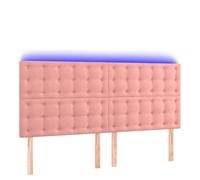 Lumanois Cabecero con Luces LED Terciopelo Rosa 160x5x118/128 cm,Cabeceros y pies de Cama,18.9kg-3122917