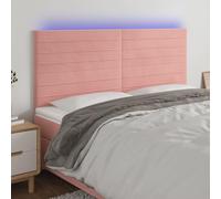 Lumanois Cabecero con Luces LED Terciopelo Rosa 160x5x118/128 cm,Mobiliario,Cabeceros y pies de Cama,18.6kg-3122623