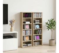 Lumanois Cabinet para CDs 2 uds. Roble Sonoma 60 x 17 x 92 cm, Almacenamiento para CD y DVD, 14.2 kg-8012751
