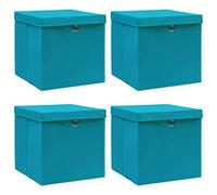 Lumanois Caja de almacenaje con Tapa 4 uds Tela Azul Celeste 32x32x32 cm,Casa y jardín,Productos del hogar,Organización y Almacenamiento,Cestas para almacenaje,2.9kg-288374