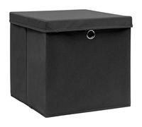 Lumanois Cajas de almacenaje con Tapas 10 uds Negro 28x28x28 cm,Cestas para almacenaje,5.6kg-325190