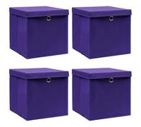 Lumanois Cajas de almacenaje con Tapas 4 uds Tela Morado 32x32x32 cm,Casa y jardín,Productos del hogar,Organización y Almacenamiento,Cestas para almacenaje,2.9kg-288354