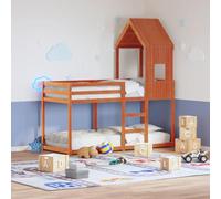 Lumanois Cama litera con Techo Madera Maciza Pino marrón 80x200 cm,Mobiliario,Camas y somieres,44.9kg-3281996