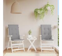 Lumanois Cojín Silla de jardín Respaldo Alto 2 uds Tela Gris 120x50x3 cm,Casa y jardín,Decoración,Cojines para sillas y sofás,1.25kg-43179
