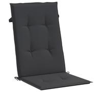 Lumanois Cojín Silla de jardín Respaldo Alto 2 uds Tela Negro 120x50x3cm,Casa y jardín,Decoración,Cojines para sillas y sofás,1.25kg-47538