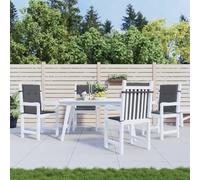 Lumanois Cojín Silla jardín Respaldo bajo 4 uds Tela Oxford Antracita, Casa y jardín Decoración Cojines para sillas y sofás, Antracita, 1.99kg