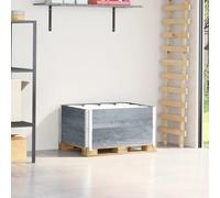 Lumanois Collares de palets 2 uds Madera Maciza de Pino Gris 80x60 cm,Economía e Industria,Manipulación de Materiales,Plataformas de Carga y palés,13.4kg-4010270