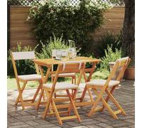 Lumanois Conjunto Bistro 5 pcs Aceite Natural Madera de Acacia Sólida,Mobiliario,Muebles de jardín,24.2kg-4105504