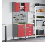 Lumanois Conjunto de armarios de Trabajo con cajón Manual 5 pcs Rojo,Organización y Almacenamiento de Herramientas,57.2kg-3321427