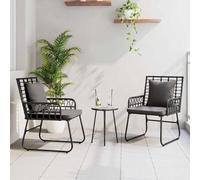Lumanois Conjunto de Comedor de Jardín 3 pcs Negro y Antracita,Mobiliario,Muebles de jardín,20.4kg-42010350