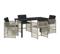 Lumanois Conjunto de Comedor de Jardín 5 pcs Gris Claro ratán sintético,Mobiliario,Conjuntos de jardín,46.15kg-3380790