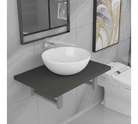 Lumanois Conjunto de Muebles de baño 2 Piezas cerámica Gris,Mobiliario,Muebles de baño,13.05kg-279332