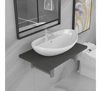 Lumanois Conjunto de Muebles de baño 2 Piezas cerámica Roble,Mobiliario,Muebles de baño,18kg-279333