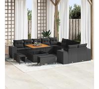 Lumanois Conjunto de sofá de jardín 13 pcs Negro ratán sintético,Mobiliario,Muebles de jardín,109.6kg-3362054