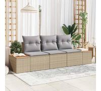 Lumanois Conjunto de sofá de jardín 3 pcs Beige y Gris Claro Poliratán,Mobiliario,Muebles de jardín,Asientos de Exterior,Sofás de Exterior,33.4kg-3356685
