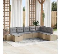 Lumanois Conjunto de sofá de jardín 8 pcs Beige 55 x 62 x 69 cm,Asientos de Exterior,Sofás de Exterior,70.7kg-3360761