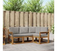 Lumanois Conjunto de sofás de Exterior 4 pcs Gris Natural y Claro,Mobiliario,Conjuntos de Muebles,49.24kg-3366314