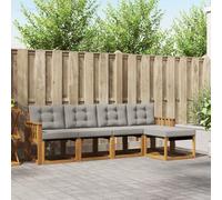 Lumanois Conjunto de sofás de Exterior 5 pcs Gris Natural y Claro,Mobiliario,Conjuntos de Muebles,41.24kg-3368566