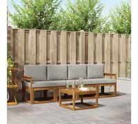 Lumanois Conjunto de sofás de Exterior 5 pcs Gris Natural y Claro,Mobiliario,Conjuntos de Muebles,55.24kg-3365964
