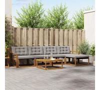 Lumanois Conjunto de sofás de Exterior 6 pcs Gris Natural y Claro,Mobiliario,Conjuntos de Muebles,66.18kg-3369386