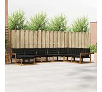 Lumanois Conjunto de sofás de Exterior con cojín 24 pcs Natural y Negro,Mobiliario,Conjuntos de Muebles,87.25kg-3369739