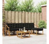 Lumanois Conjunto de sofás de Exterior con cojín 6 pcs Natural y Negro,Mobiliario,Conjuntos de Muebles,47.62kg-3368603