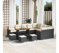 Lumanois Conjunto de sofás de jardín 13 pcs Negro ratán sintético,Mobiliario,Muebles de jardín,98.8kg-3363090