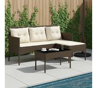 Lumanois Conjunto de sofás de jardín con cojín 2 pcs ratán sintético,24.8kg-4103804