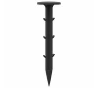 Lumanois Estacas para el Suelo 500 pcs Negro Ø3 x 11 cm Plástico,Accesorios de Ganchos, Hebillas y Cierres,Ganchos de grúa, Abrazaderas y grilletes,3.04kg-4009764