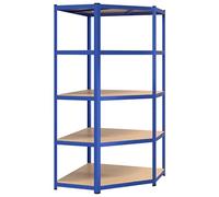 Lumanois Estantería Esquina 5 Niveles Madera contrachapada y Acero Azul,Economía e Industria,Almacenamiento Industrial,Estanterías industriales,22.73kg-152870
