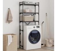 Lumanois Estantería para Lavadora Madera ingeniería Negra 67x25x163 cm,Casa y jardín,Accesorios para lavadoras y secadoras,12.55kg-838983